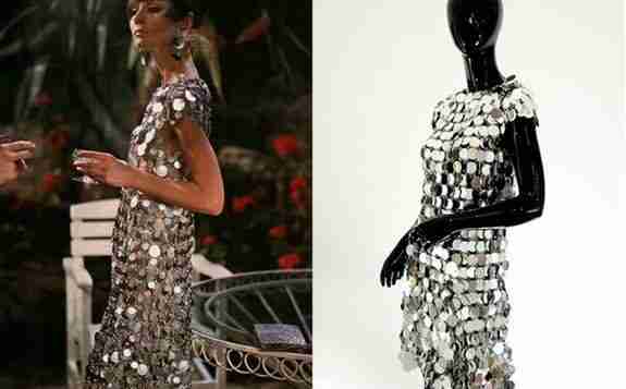 Платье из зеркальных дисков. 1966 Paco Rabanne Пако Рабан привнес точность промышленного дизайна в…