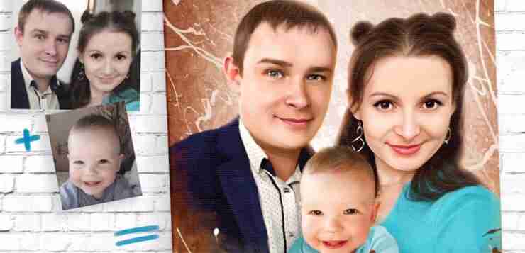 Портрет на холсте по фото!) Новогодний подарок должен быть таким! Счастья вам!)